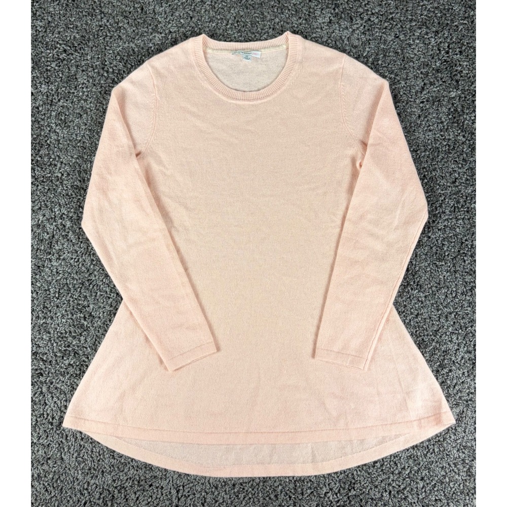 Isaac Mizrahi Live! 100% Cashmere Crew Neck Tunic Sweater Light Pink XS